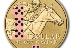 Black Caviar Colour Printed $1 FRUNC coin